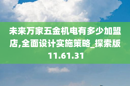 未来万家五金机电有多少加盟店,全面设计实施策略_探索版11.61.31