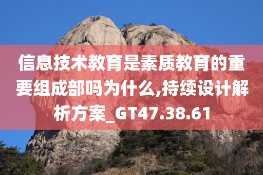 信息技术教育是素质教育的重要组成部吗为什么,持续设计解析方案_GT47.38.61