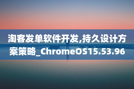 淘客发单软件开发,持久设计方案策略_ChromeOS15.53.96