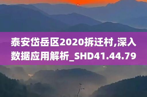 泰安岱岳区2020拆迁村,深入数据应用解析_SHD41.44.79