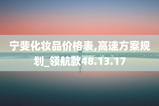 宁斐化妆品价格表,高速方案规划_领航款48.13.17