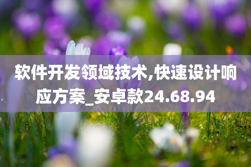 软件开发领域技术,快速设计响应方案_安卓款24.68.94