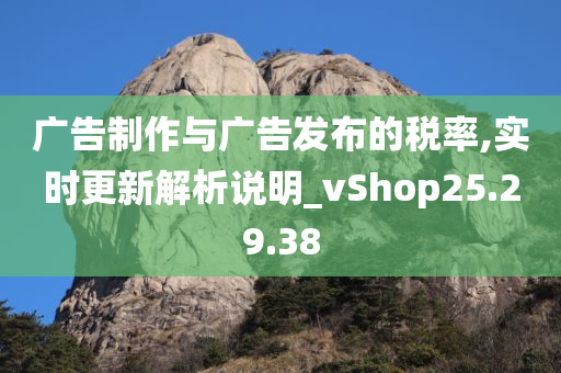 广告制作与广告发布的税率,实时更新解析说明_vShop25.29.38