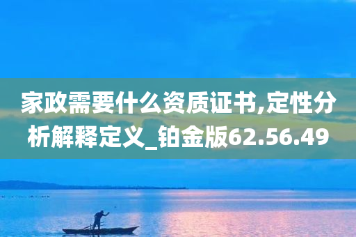 家政需要什么资质证书,定性分析解释定义_铂金版62.56.49