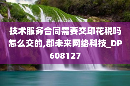 技术服务合同需要交印花税吗怎么交的,郡未来网络科技_DP608127