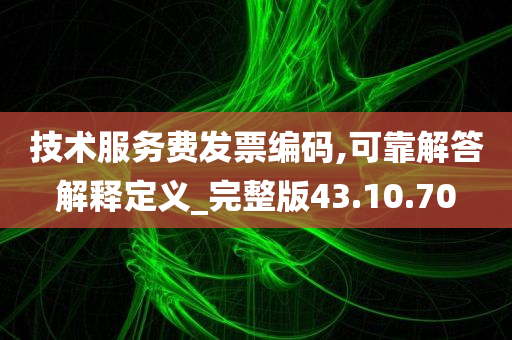 技术服务费发票编码,可靠解答解释定义_完整版43.10.70