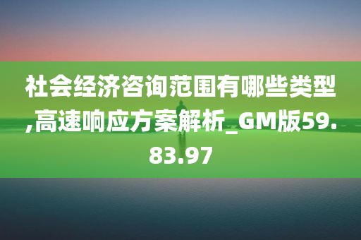 社会经济咨询范围有哪些类型,高速响应方案解析_GM版59.83.97