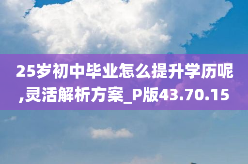 25岁初中毕业怎么提升学历呢,灵活解析方案_P版43.70.15