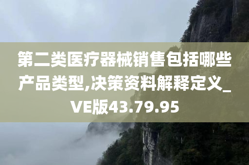 第二类医疗器械销售包括哪些产品类型,决策资料解释定义_VE版43.79.95