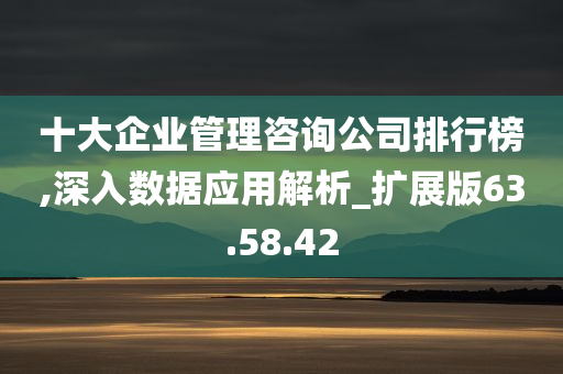 十大企业管理咨询公司排行榜,深入数据应用解析_扩展版63.58.42