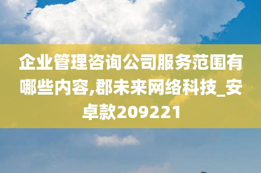 企业管理咨询公司服务范围有哪些内容,郡未来网络科技_安卓款209221