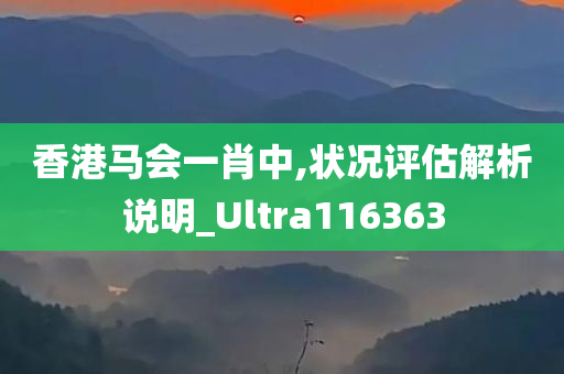 香港马会一肖中,状况评估解析说明_Ultra116363