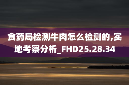 食药局检测牛肉怎么检测的,实地考察分析_FHD25.28.34