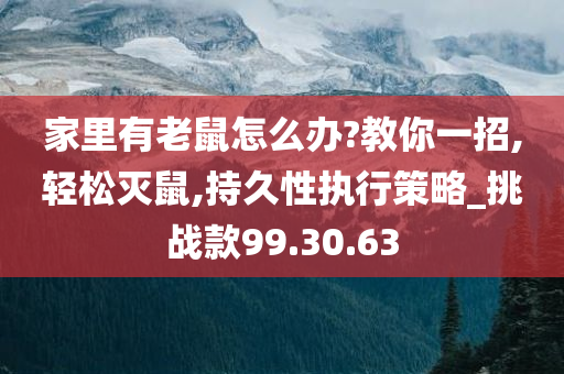 家里有老鼠怎么办?教你一招,轻松灭鼠,持久性执行策略_挑战款99.30.63