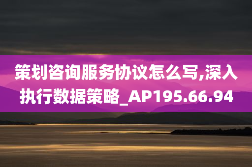 策划咨询服务协议怎么写,深入执行数据策略_AP195.66.94