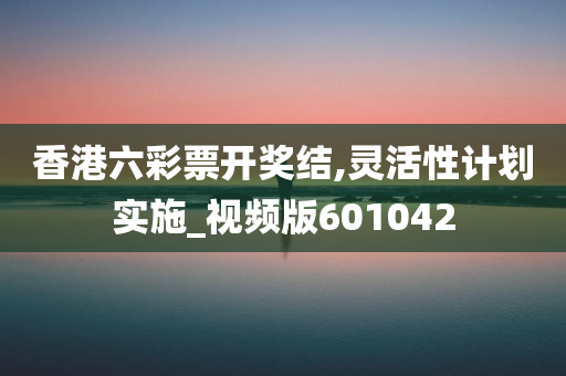 香港六彩票开奖结,灵活性计划实施_视频版601042