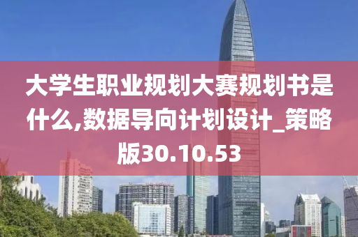 大学生职业规划大赛规划书是什么,数据导向计划设计_策略版30.10.53