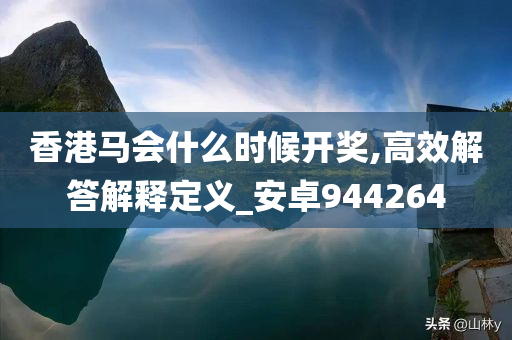 香港马会什么时候开奖,高效解答解释定义_安卓944264