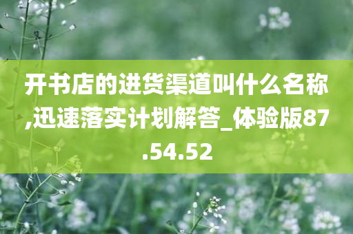 开书店的进货渠道叫什么名称,迅速落实计划解答_体验版87.54.52