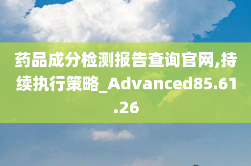 药品成分检测报告查询官网,持续执行策略_Advanced85.61.26