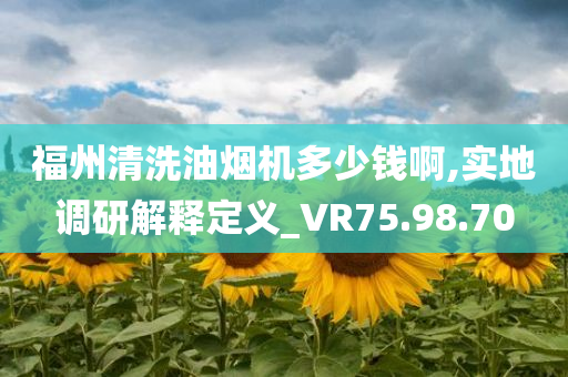 福州清洗油烟机多少钱啊,实地调研解释定义_VR75.98.70