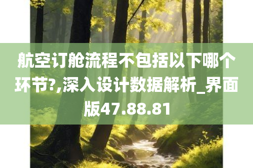 航空订舱流程不包括以下哪个环节?,深入设计数据解析_界面版47.88.81