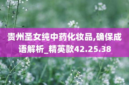 贵州圣女纯中药化妆品,确保成语解析_精英款42.25.38