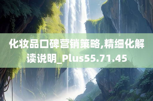 化妆品口碑营销策略,精细化解读说明_Plus55.71.45