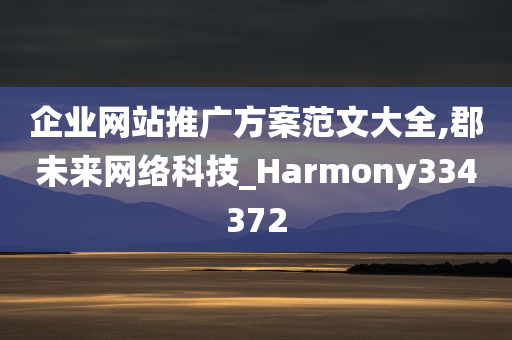 企业网站推广方案范文大全,郡未来网络科技_Harmony334372