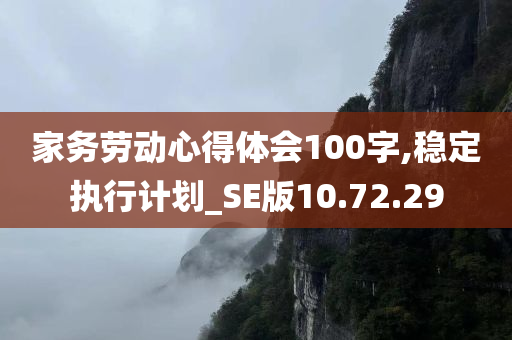 家务劳动心得体会100字,稳定执行计划_SE版10.72.29