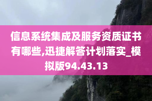 信息系统集成及服务资质证书有哪些,迅捷解答计划落实_模拟版94.43.13