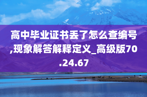 高中毕业证书丢了怎么查编号,现象解答解释定义_高级版70.24.67