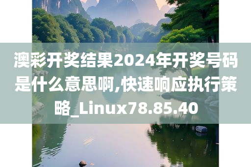 澳彩开奖结果2024年开奖号码是什么意思啊,快速响应执行策略_Linux78.85.40