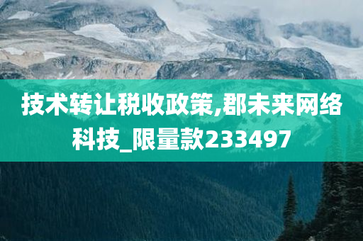 技术转让税收政策,郡未来网络科技_限量款233497