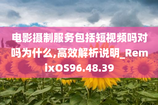 电影摄制服务包括短视频吗对吗为什么,高效解析说明_RemixOS96.48.39