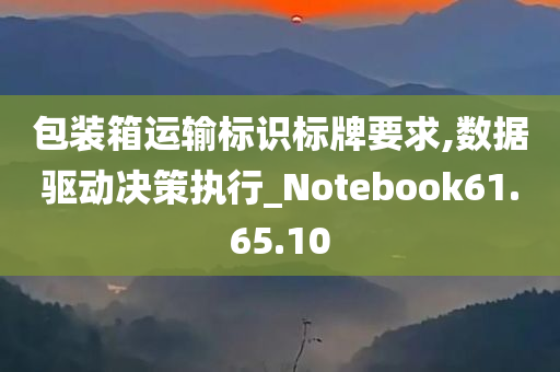 包装箱运输标识标牌要求,数据驱动决策执行_Notebook61.65.10