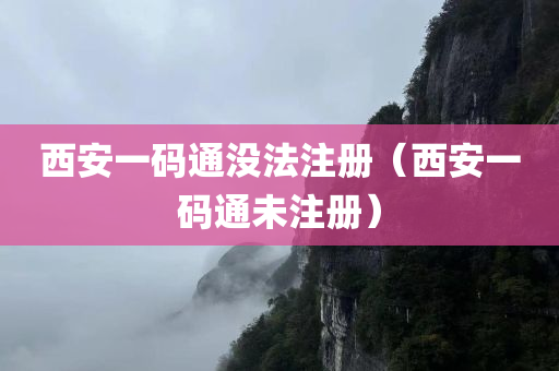 西安一码通没法注册（西安一码通未注册）