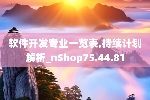 软件开发专业一览表,持续计划解析_nShop75.44.81