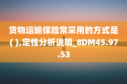 货物运输保险常采用的方式是( ),定性分析说明_8DM45.97.53