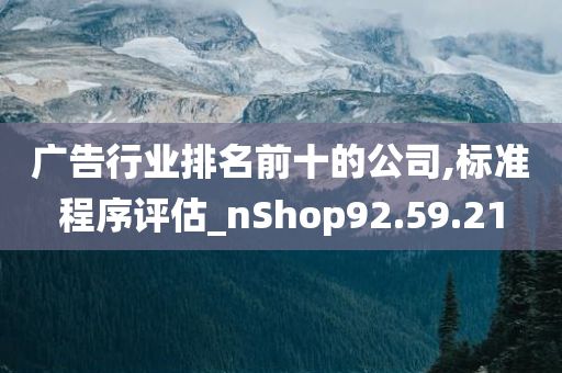 广告行业排名前十的公司,标准程序评估_nShop92.59.21