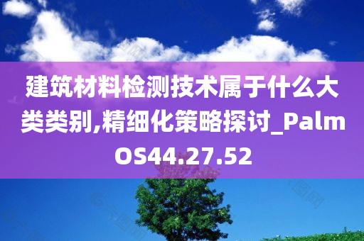 建筑材料检测技术属于什么大类类别,精细化策略探讨_PalmOS44.27.52