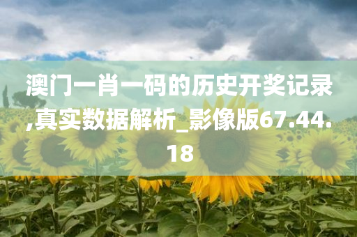 澳门一肖一码的历史开奖记录,真实数据解析_影像版67.44.18