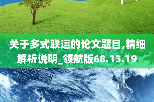 关于多式联运的论文题目,精细解析说明_领航版68.13.19