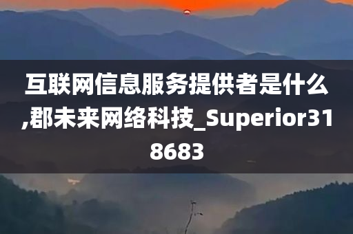 互联网信息服务提供者是什么,郡未来网络科技_Superior318683