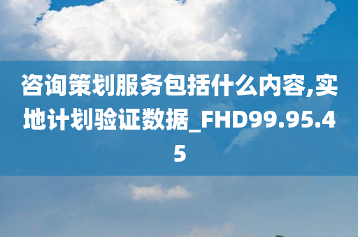 咨询策划服务包括什么内容,实地计划验证数据_FHD99.95.45