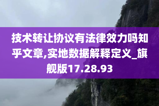 技术转让协议有法律效力吗知乎文章,实地数据解释定义_旗舰版17.28.93