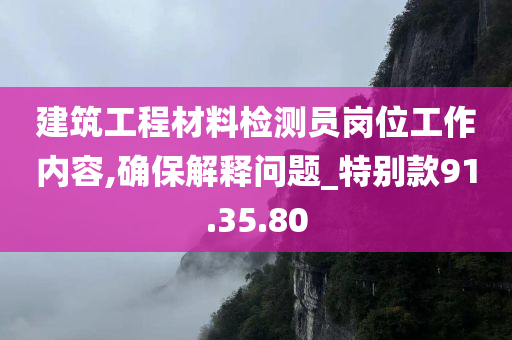 建筑工程材料检测员岗位工作内容,确保解释问题_特别款91.35.80