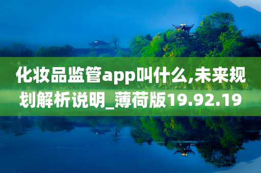 化妆品监管app叫什么,未来规划解析说明_薄荷版19.92.19