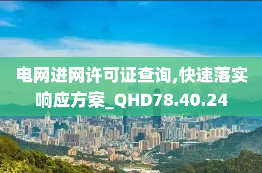 电网进网许可证查询,快速落实响应方案_QHD78.40.24