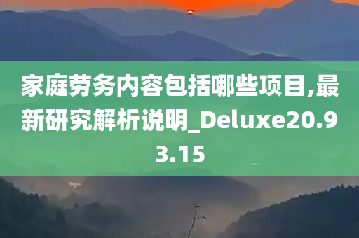 家庭劳务内容包括哪些项目,最新研究解析说明_Deluxe20.93.15